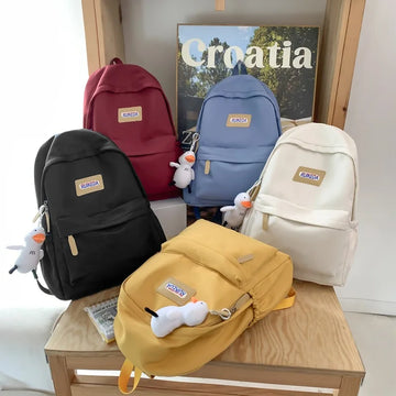 Kylethomasw Women Backpack Nylon College Student School Bag for Teenagers Girls Simple Leisure Bagpack